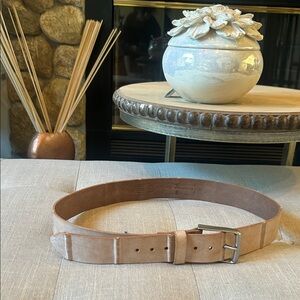 BRAVE 1992 Italian Leather Creme Nodded Belt Size 36